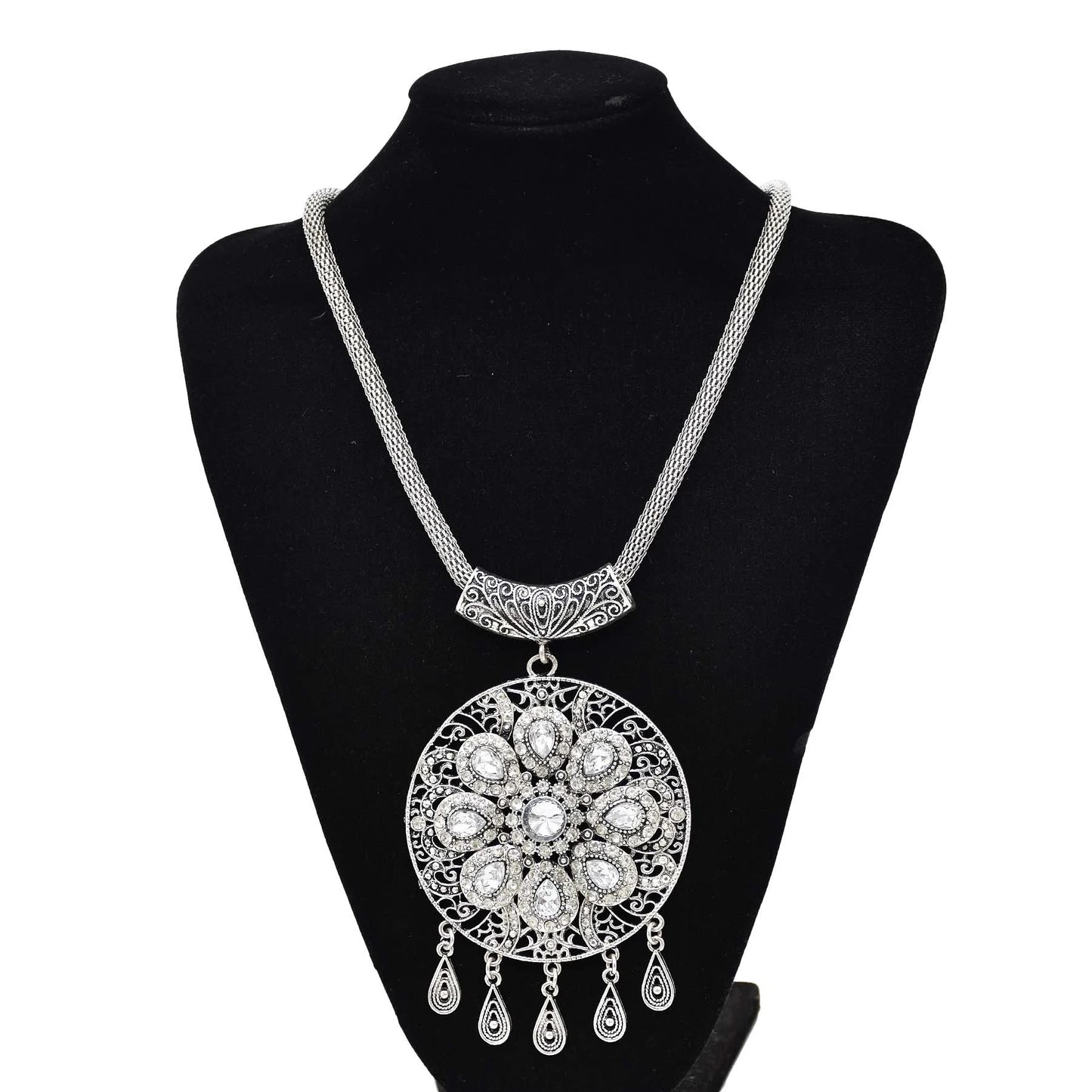 Gypsy Bohemian Chunky Tibetan Silver Necklace – Festival Party Jewelry for Women