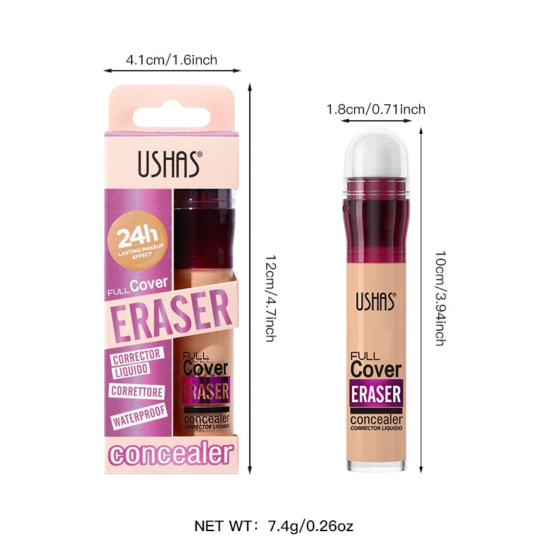 USHAS 12-Color Liquid Concealer – Moisturizing, Lightweight, Long-Lasting
