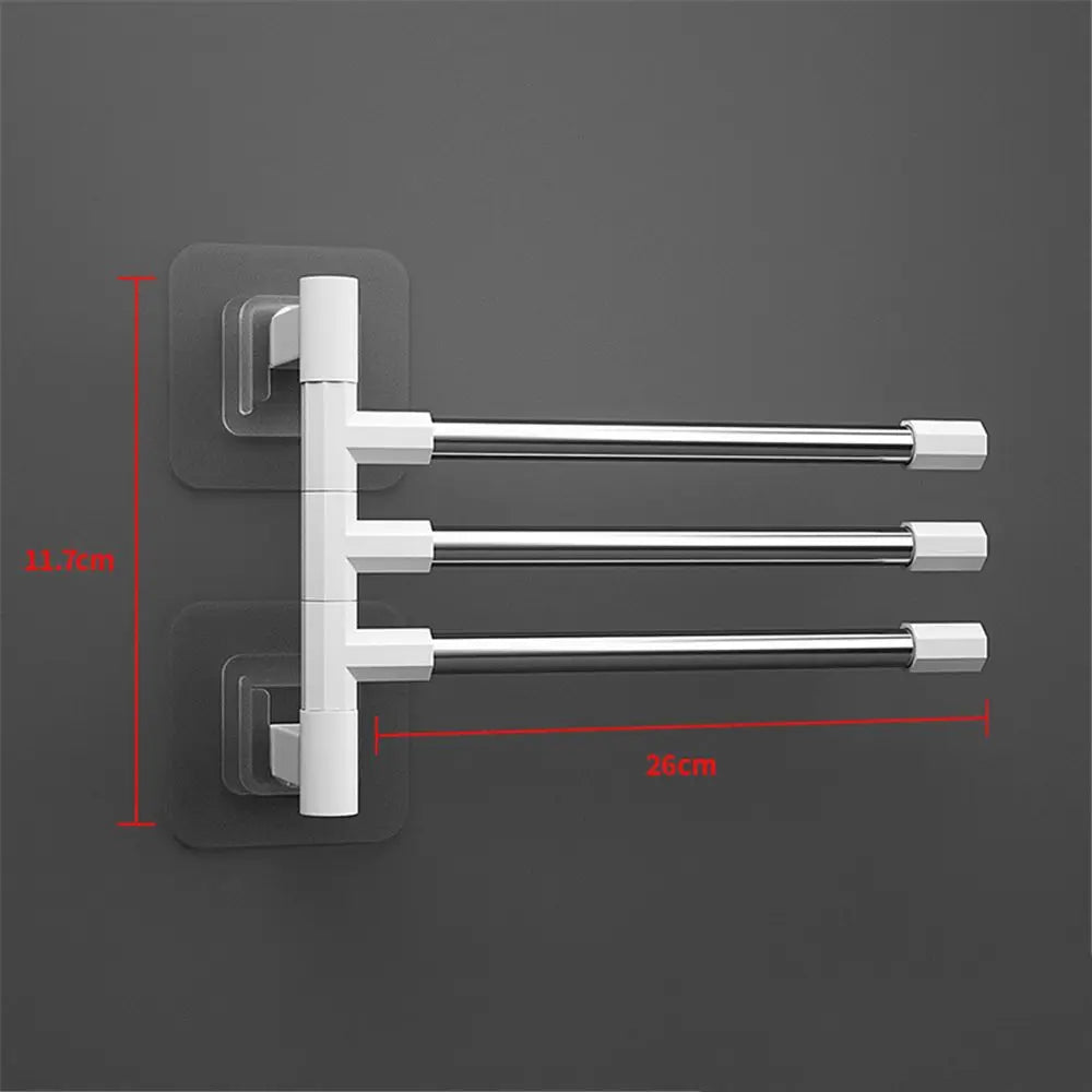Rotatable Swing Arms Towel Rack – Wall-Mounted Space-Saving Aluminum Organizer