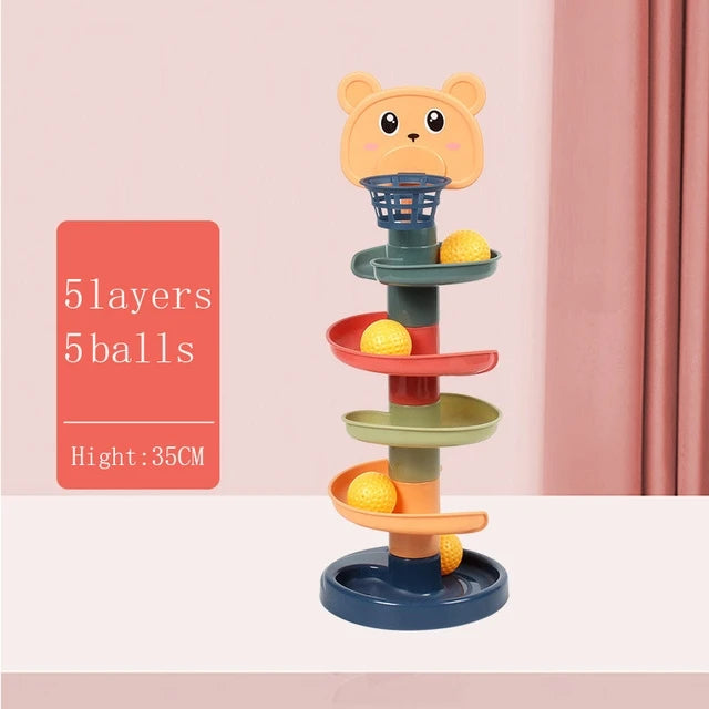 Montessori Ball Drop Stacking Tower Toy for Toddlers (1-3 Years)