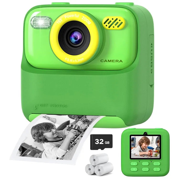 Kids Instant Print Camera 1080P HD Dual Lens – 32GB Selfie Digital Gift