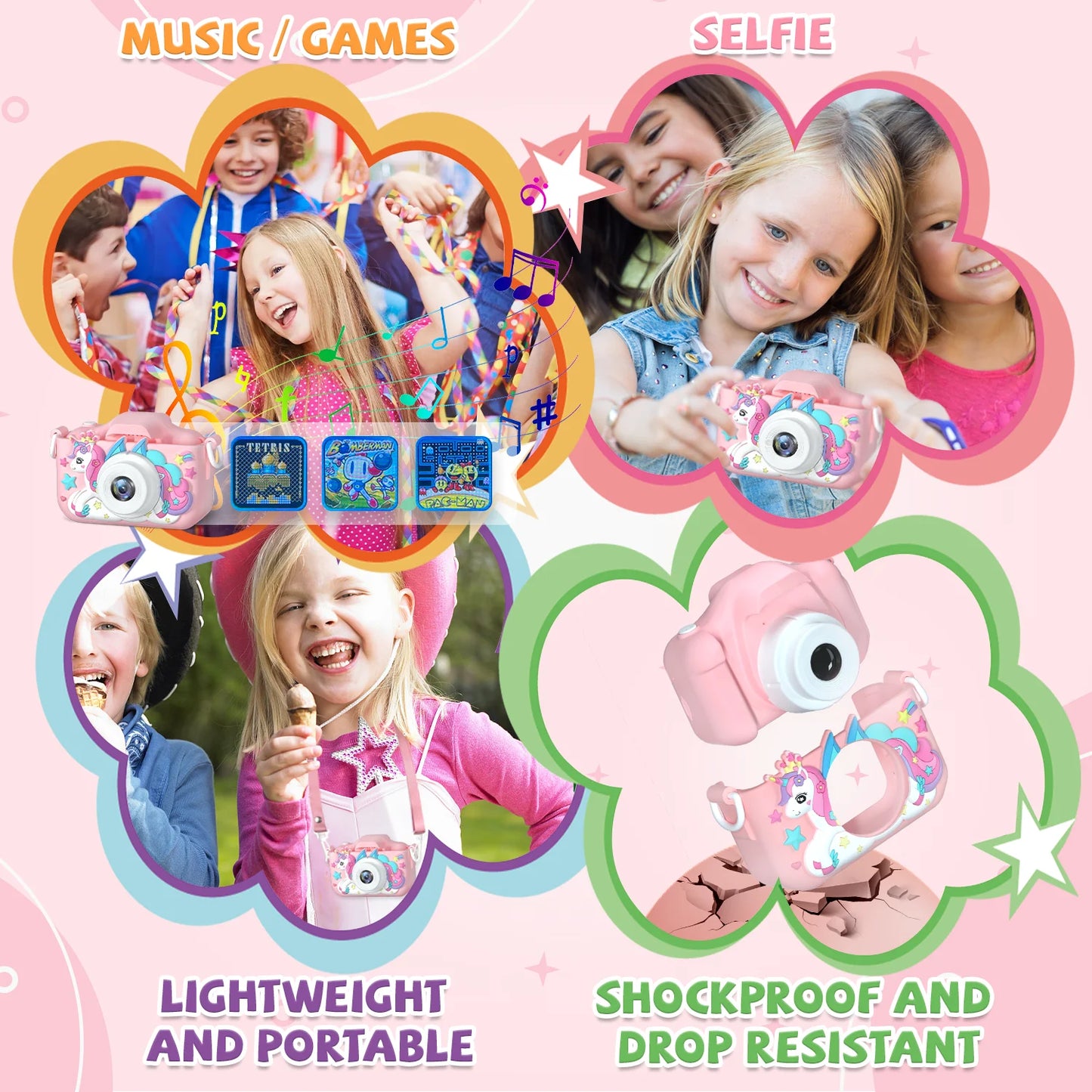 Kids 1080P HD Digital Camera – 2.0-inch Toddler Camera with Silicone Case