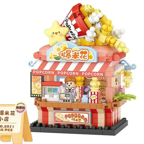 House Building Blocks Dessert Store Street View Snack Street Children's Toys Boys and Girls Gifts Compatible With Lego