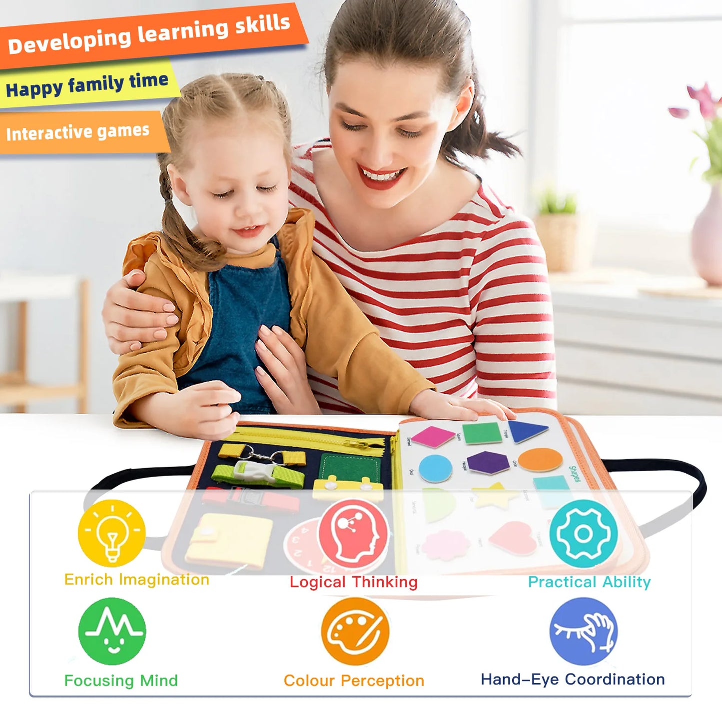 Montessori Busy Board – Sensory Educational Toy for Kids 3-6, Fine Motor Skills Development