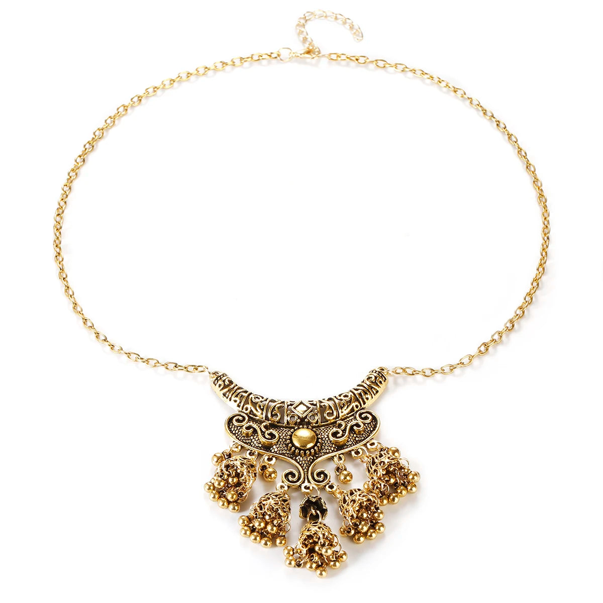 Luxury Retro Indian Jewelry Set – Necklace & Jhumka Earrings