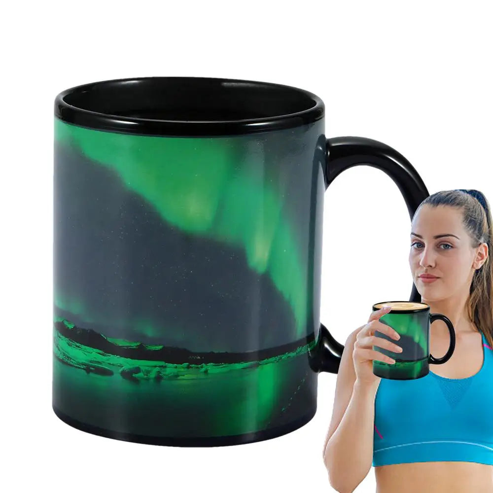 Heat Changing Reveal Mug – Northern Lights Design Ceramic Magic Mug