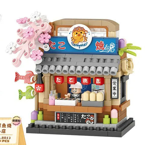 House Building Blocks Dessert Store Street View Snack Street Children's Toys Boys and Girls Gifts Compatible With Lego
