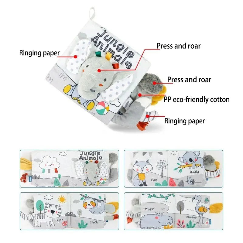 Cloth Baby Sensory Book – Plush Educational Toy for Early Literacy & Development