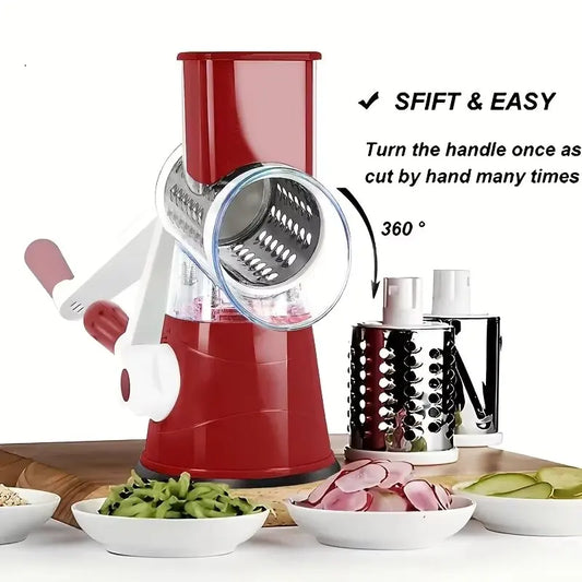 Manual Rotary Vegetable Cutter – Multifunction Mandoline Slicer for Kitchen