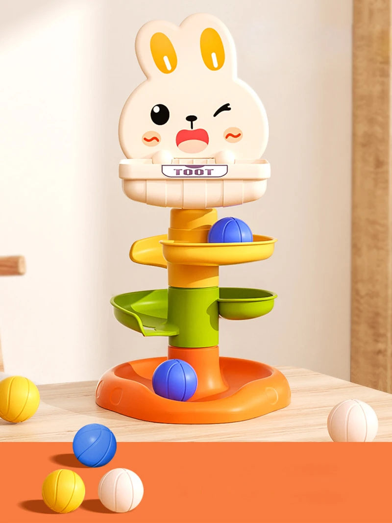 Montessori Ball Drop Stacking Tower Toy for Toddlers (1-3 Years)