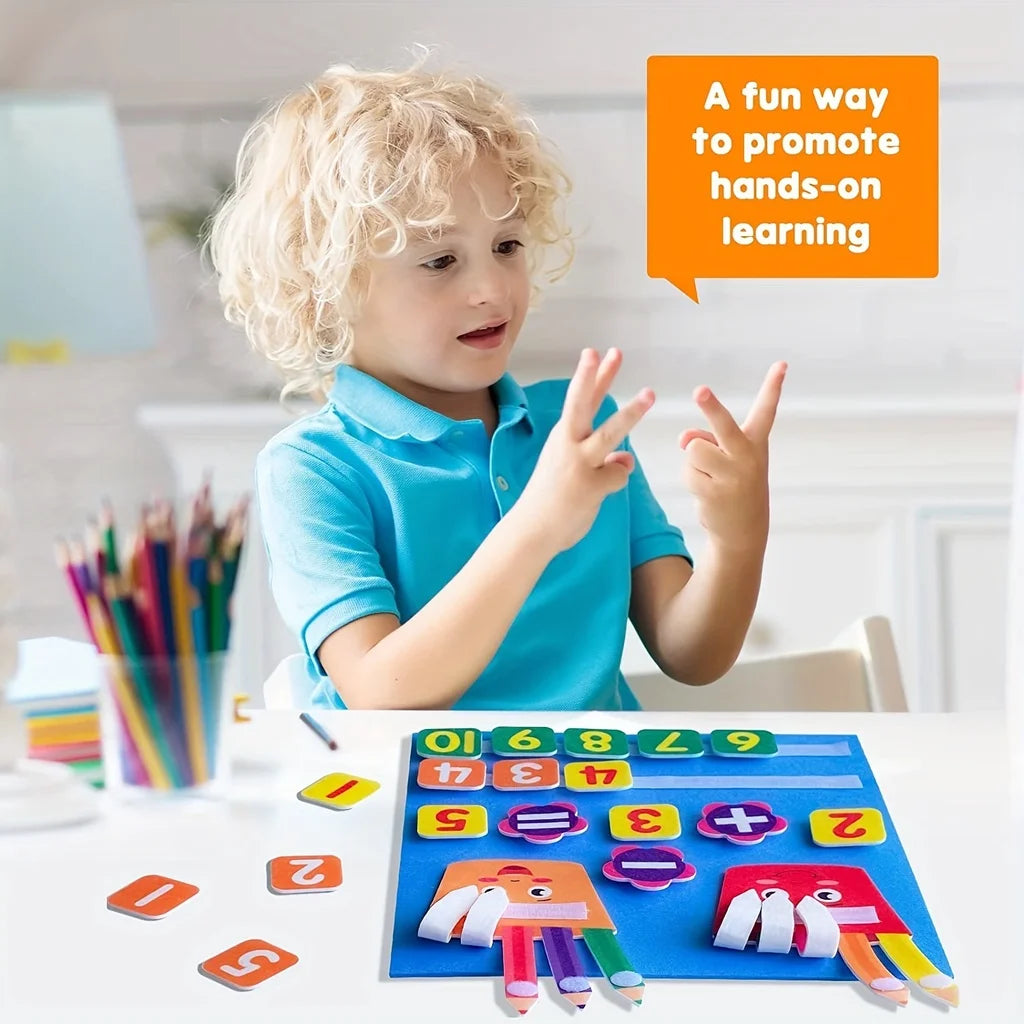 Montessori Pencil Shape Counting Toy for Toddlers – Felt Math & Numbers Set
