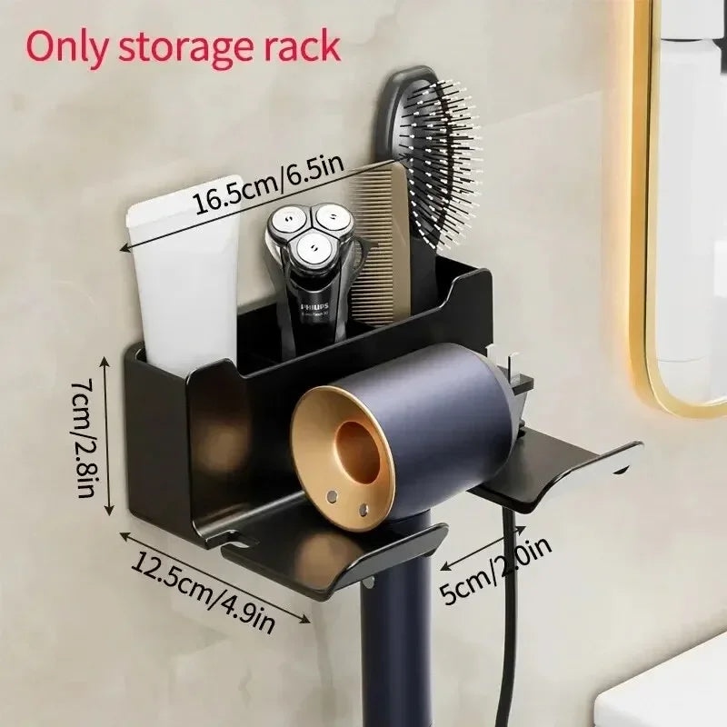 Hair Dryer Wall Holder – Plastic Organizer Stand for Hair Dryer & Straightener