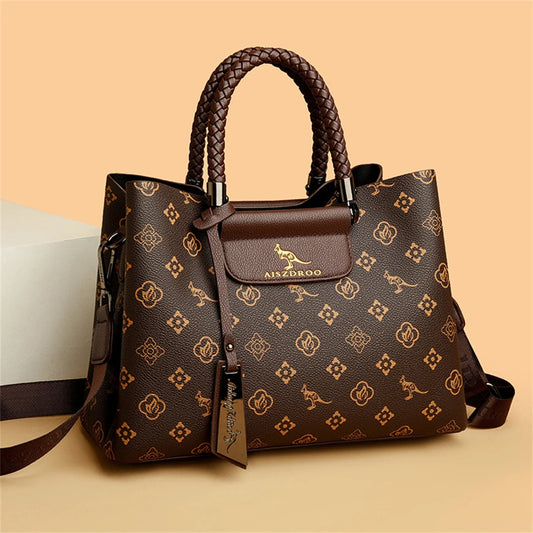 Elegant Women's Handbag – Stylish Pattern, Unique Handle, Spacious with Adjustable Strap
