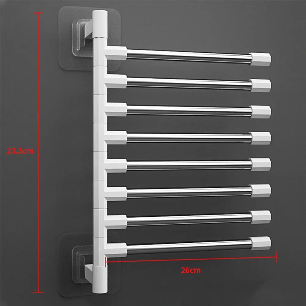 Rotatable Swing Arms Towel Rack – Wall-Mounted Space-Saving Aluminum Organizer