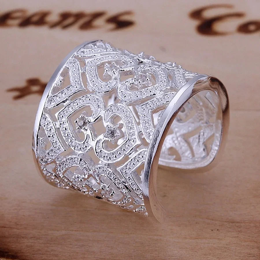 925 Sterling Silver Ring – Crystal Charm Jewelry for Women, Wedding & Party Wear