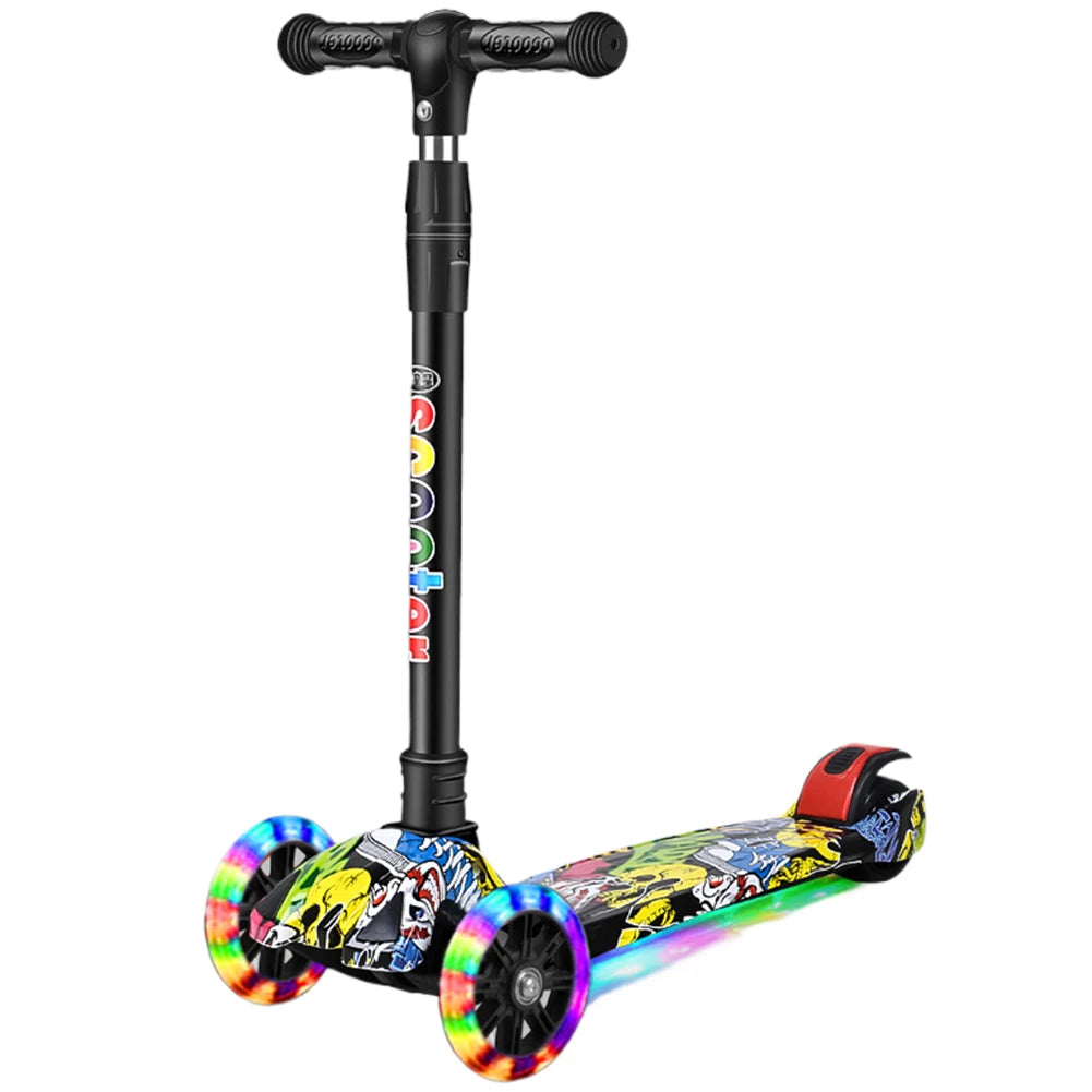 Foldable One-Pedal Three-Wheel Kick Scooter for Kids (Ages 2-10)