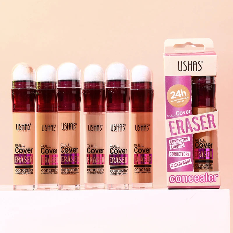 USHAS 12-Color Liquid Concealer – Moisturizing, Lightweight, Long-Lasting