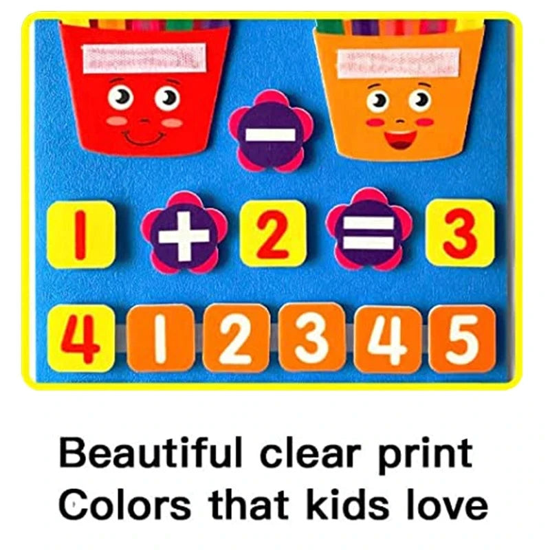 Montessori Pencil Shape Counting Toy for Toddlers – Felt Math & Numbers Set