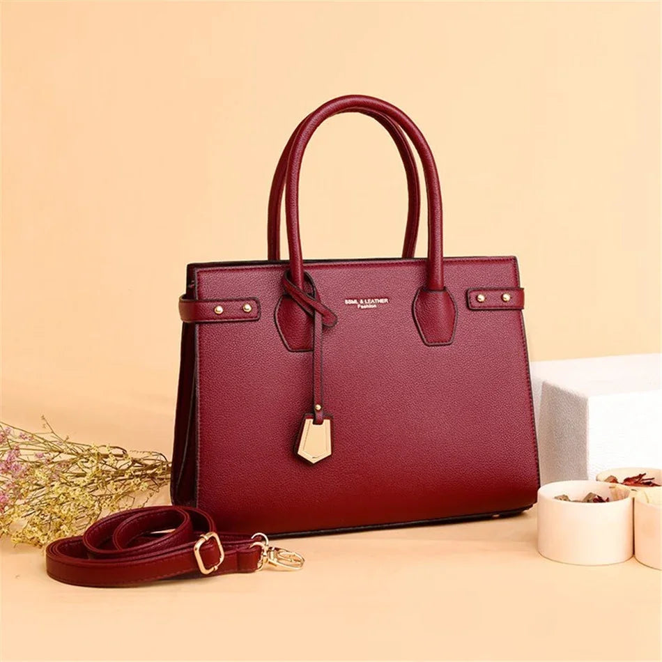 Genuine Leather Handbag – Luxury Tote & Crossbody Bag for Women