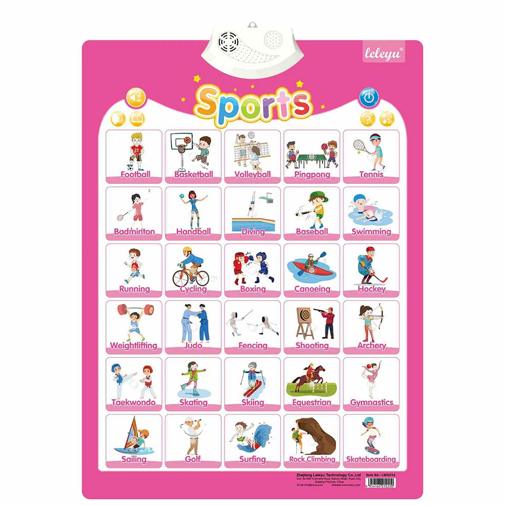 Interactive Talking Sports Wall Chart – Alphabet & Letter Sounds Learning Toy