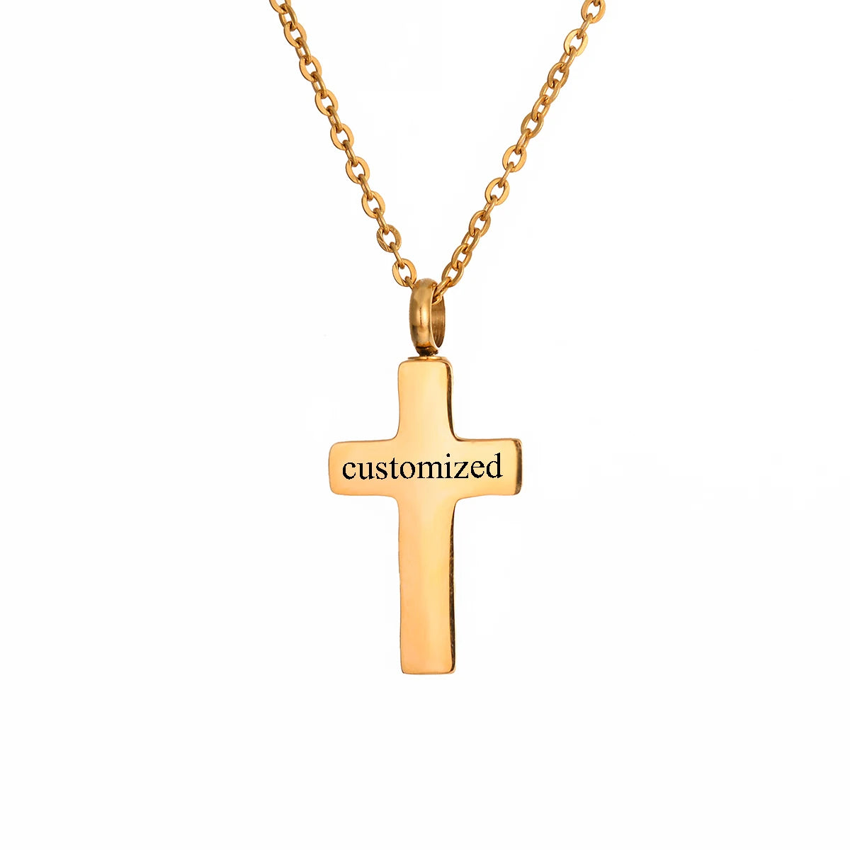 Stainless Steel Classic Cross Cremation Urn Locket Pendant Necklace Memorial Keepsake Jewelry For Women/Men