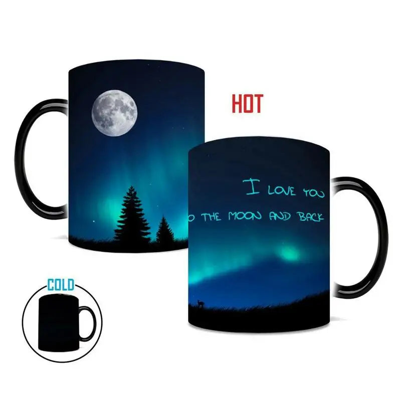 Heat Changing Reveal Mug – Northern Lights Design Ceramic Magic Mug