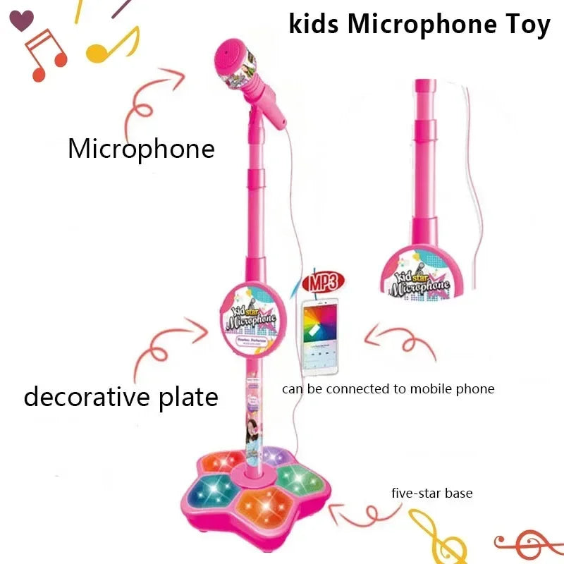 Kids Rocking-Roll Microphone with Stand Karaoke Toy