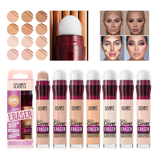 USHAS 12-Color Liquid Concealer – Moisturizing, Lightweight, Long-Lasting