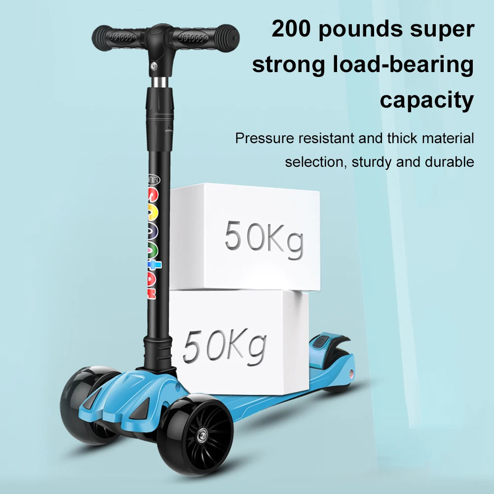 Foldable One-Pedal Three-Wheel Kick Scooter for Kids (Ages 2-10)