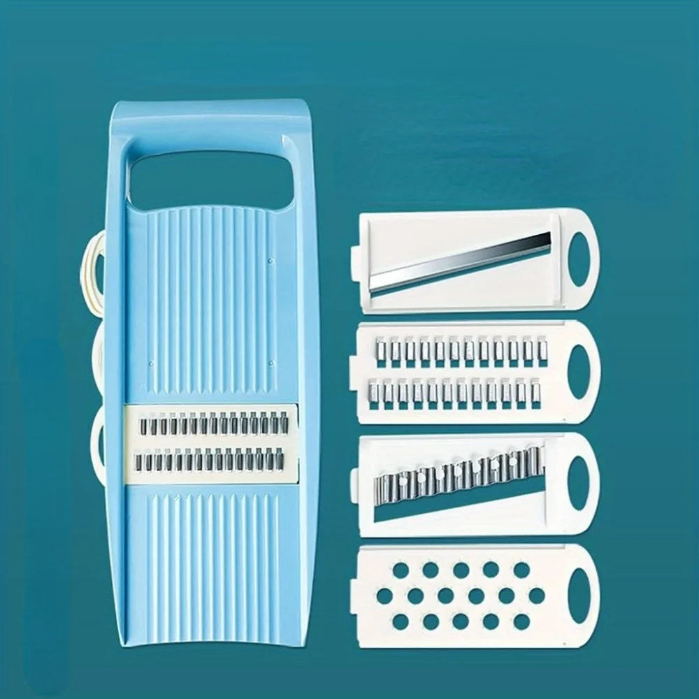 5-in-1 Manual Vegetable Slicer – Multi-Functional Cutter, Grater & Dicer for Kitchen Use